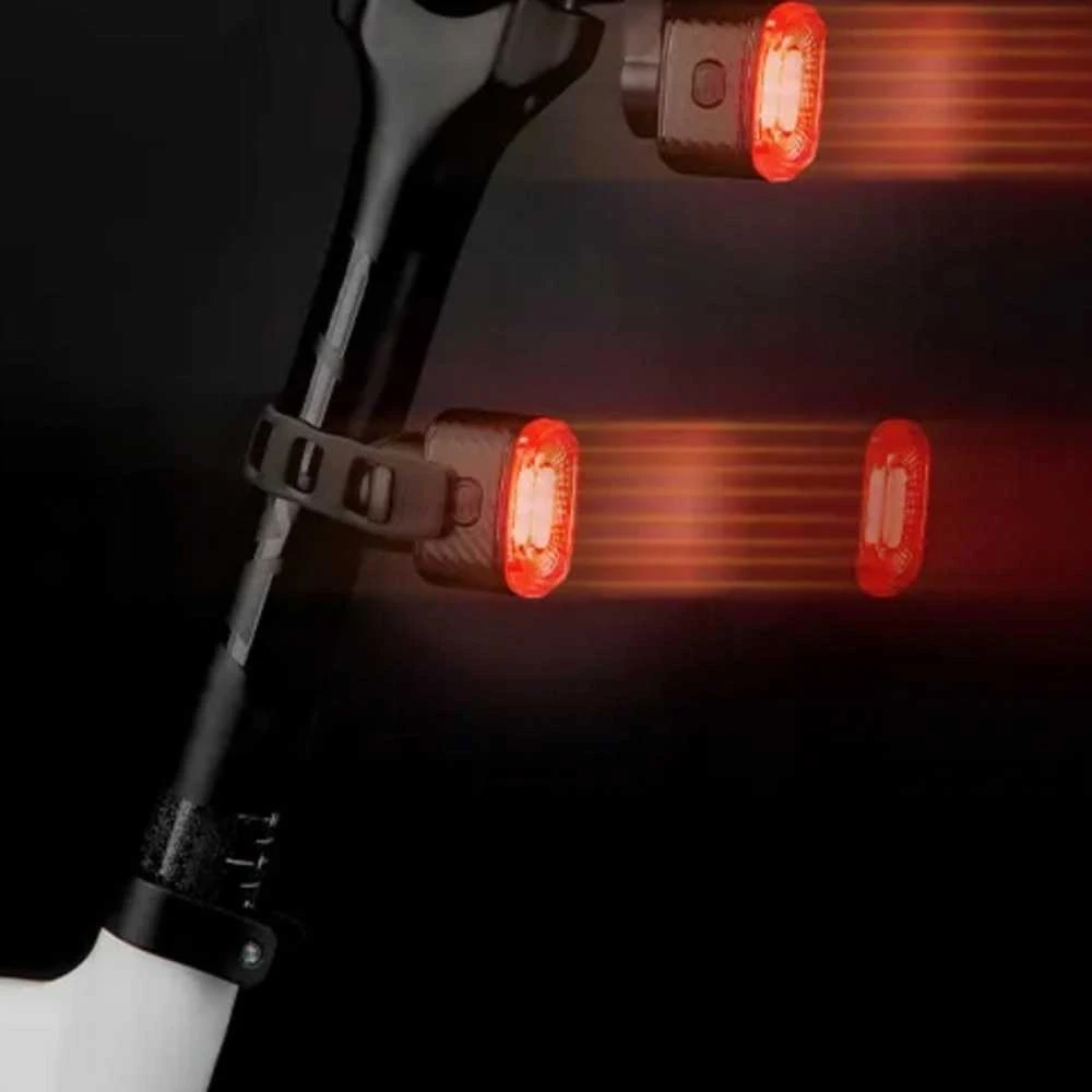 Lampka rowerowa tylna Rockbros Q2S LED su inteligentnym systemem stop + kabelis USB-C - USB-A - juoda