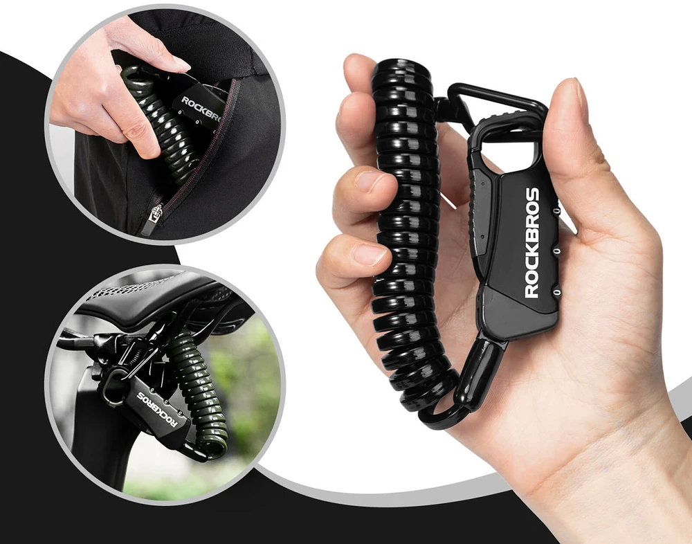 Rockbros RBK6N Combination Bike Lock - Juodas