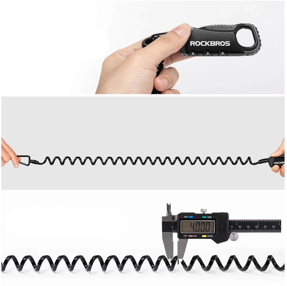 Rockbros RBK6N Combination Bike Lock - Juodas