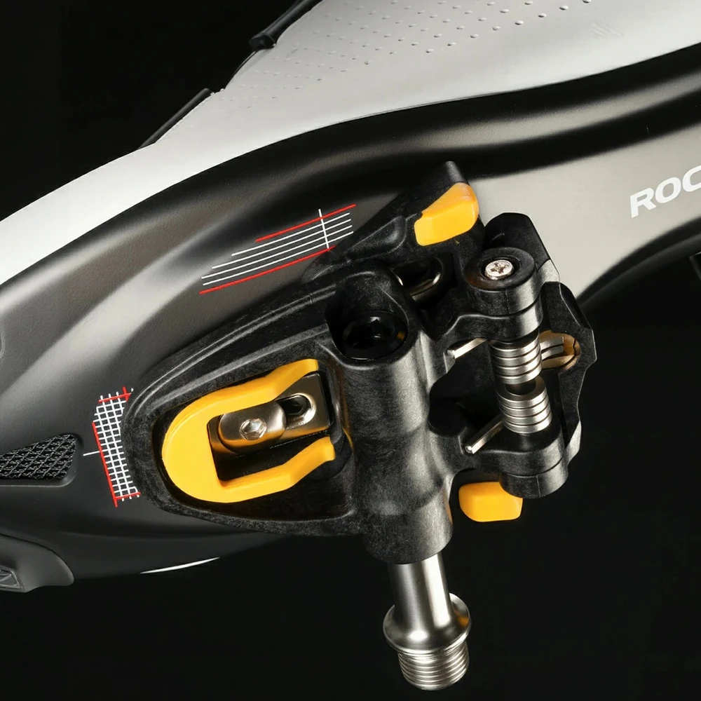 Rockbros RD9 Shimano SPD-SL anglies pluošto ir titano lydinio pedalai - Juodas
