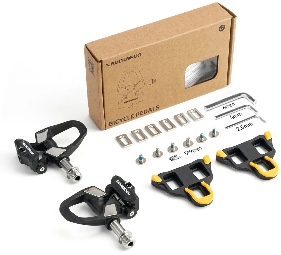 Rockbros RD9 Shimano SPD-SL anglies pluošto ir titano lydinio pedalai - Juodas