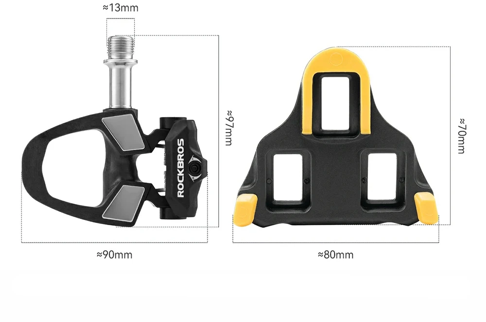 Rockbros RD9 Shimano SPD-SL anglies pluošto ir titano lydinio pedalai - Juodas