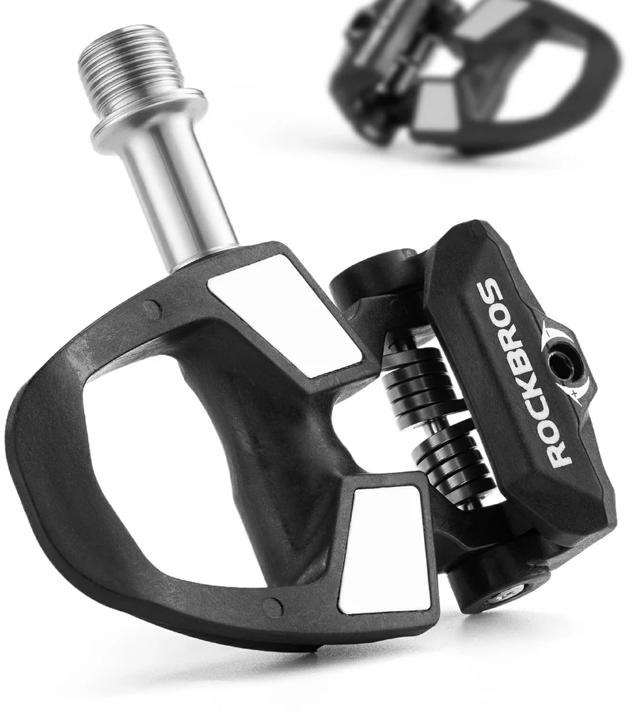 Rockbros RD9 Shimano SPD-SL anglies pluošto ir titano lydinio pedalai - Juodas