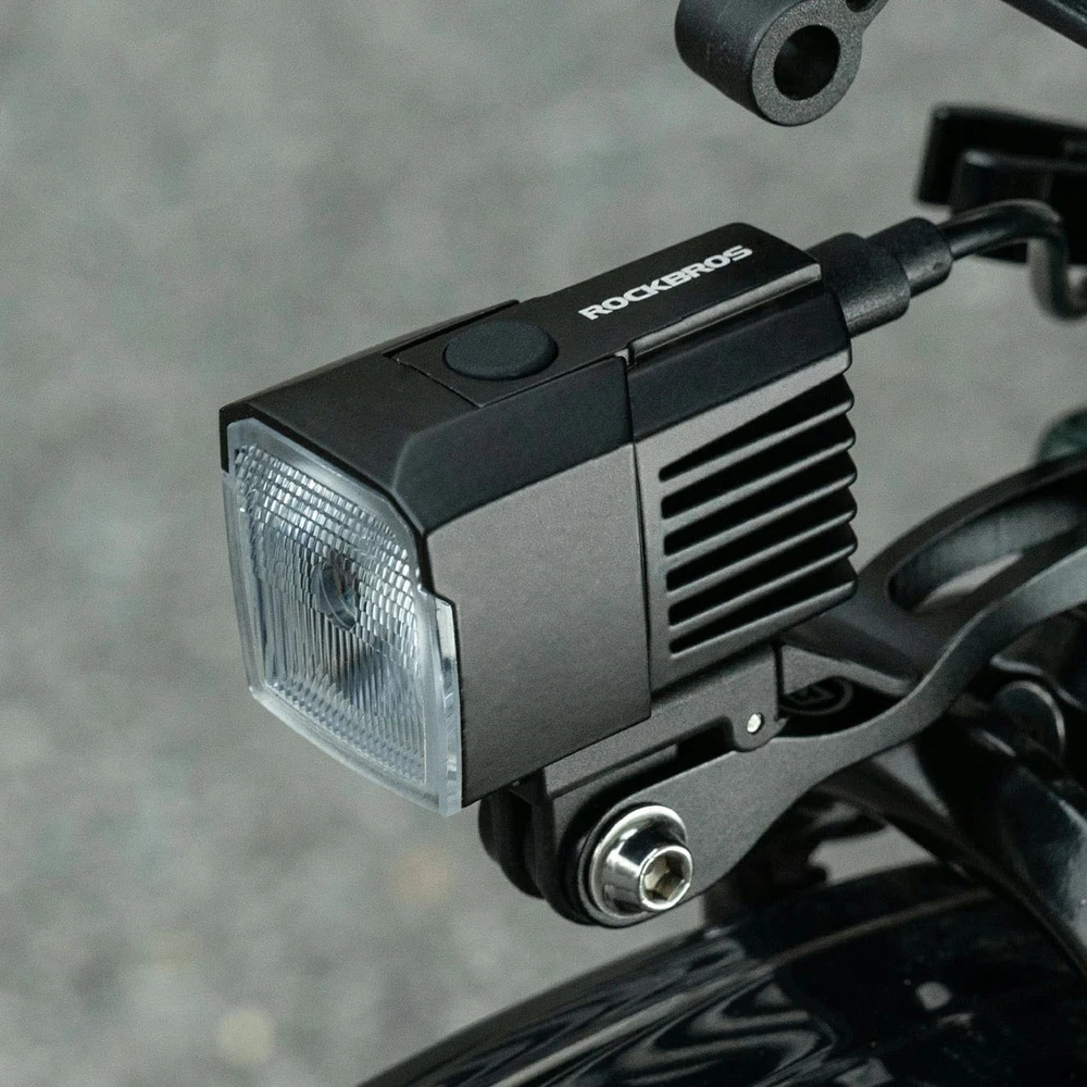 Rockbros RHL1600 Front Bike Light 1600lm with External Power Supply USB-C - Juodas