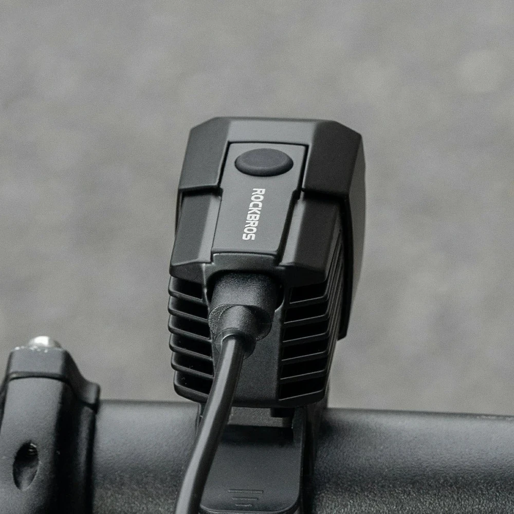 Rockbros RHL1600 Front Bike Light 1600lm with External Power Supply USB-C - Juodas