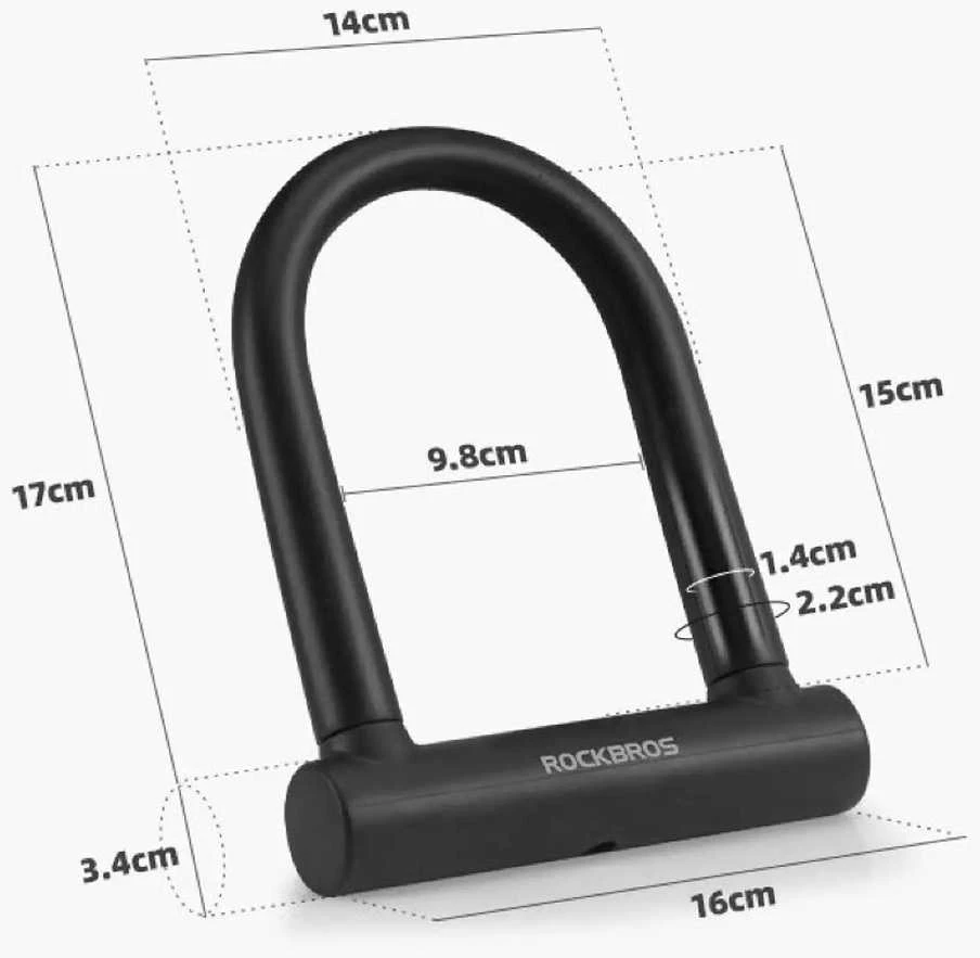 Zapięcie rowerowe Rockbros RKS610-BK U-lock - juoda