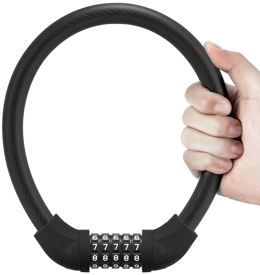 Rockbros RKS870-BK dviračio spyna su kodu, plieno lynas, 85 cm - juodas