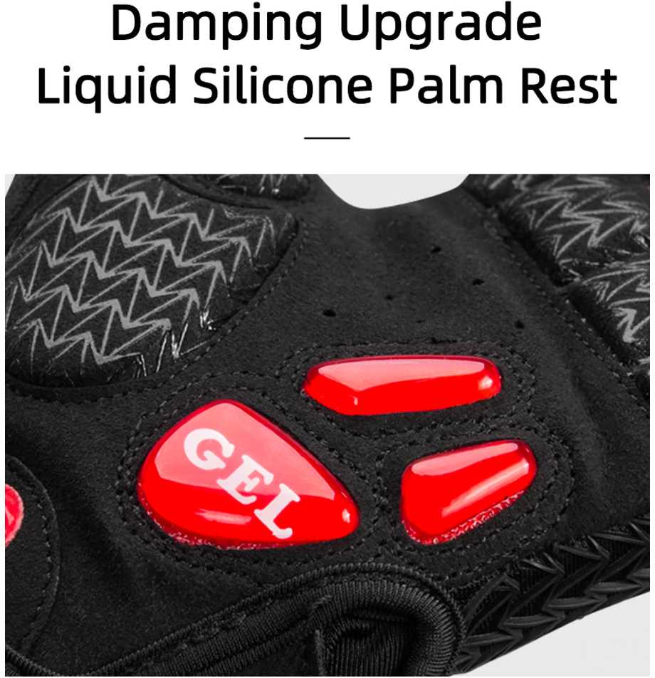 Rockbros S169BR L cycling Pirštinės gel inserts - juodas and red