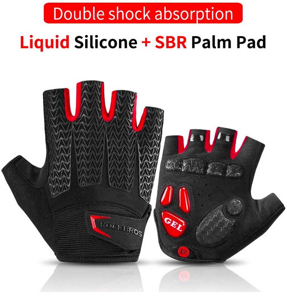 Rockbros S169BR L cycling Pirštinės gel inserts - juodas and red