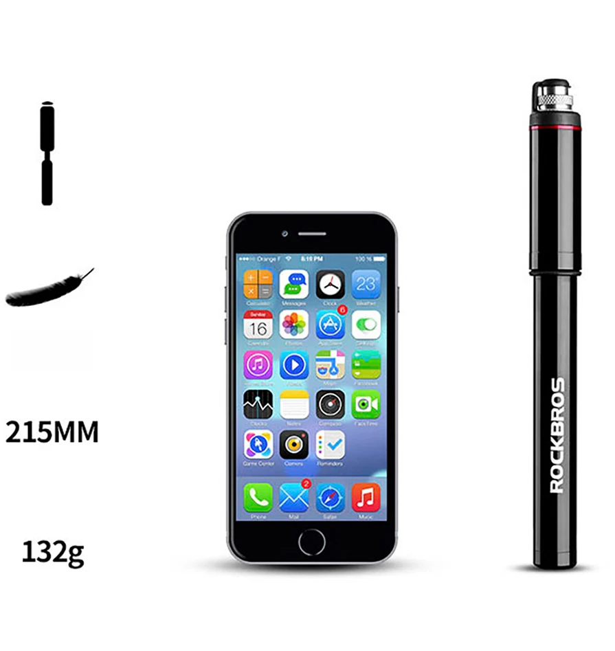 Rockbros SMART-B 150 PSI Mini Bicycle Pump for Presta and Schrader Valves - Juodas