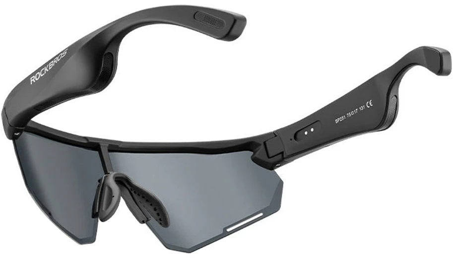 Rockbros SP-251 poliarizuoti dviračių akiniai su „Bluetooth“ garso komplektu – juodi