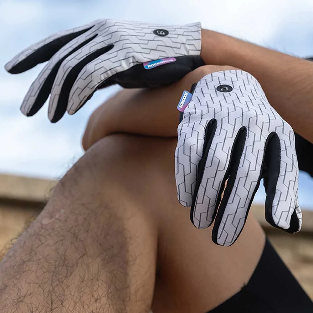 Rockbros sports pirštinės full spring-summer dydis L – baltos ir juodos spalvos