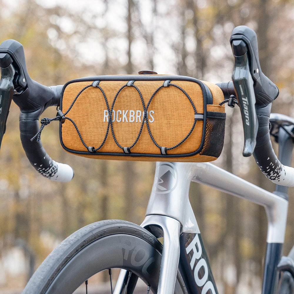 Rockbros TL001 ROAD TO SKY 1.9L Handlebar Bike Bag Atsparus vandeniui - Oranžinis