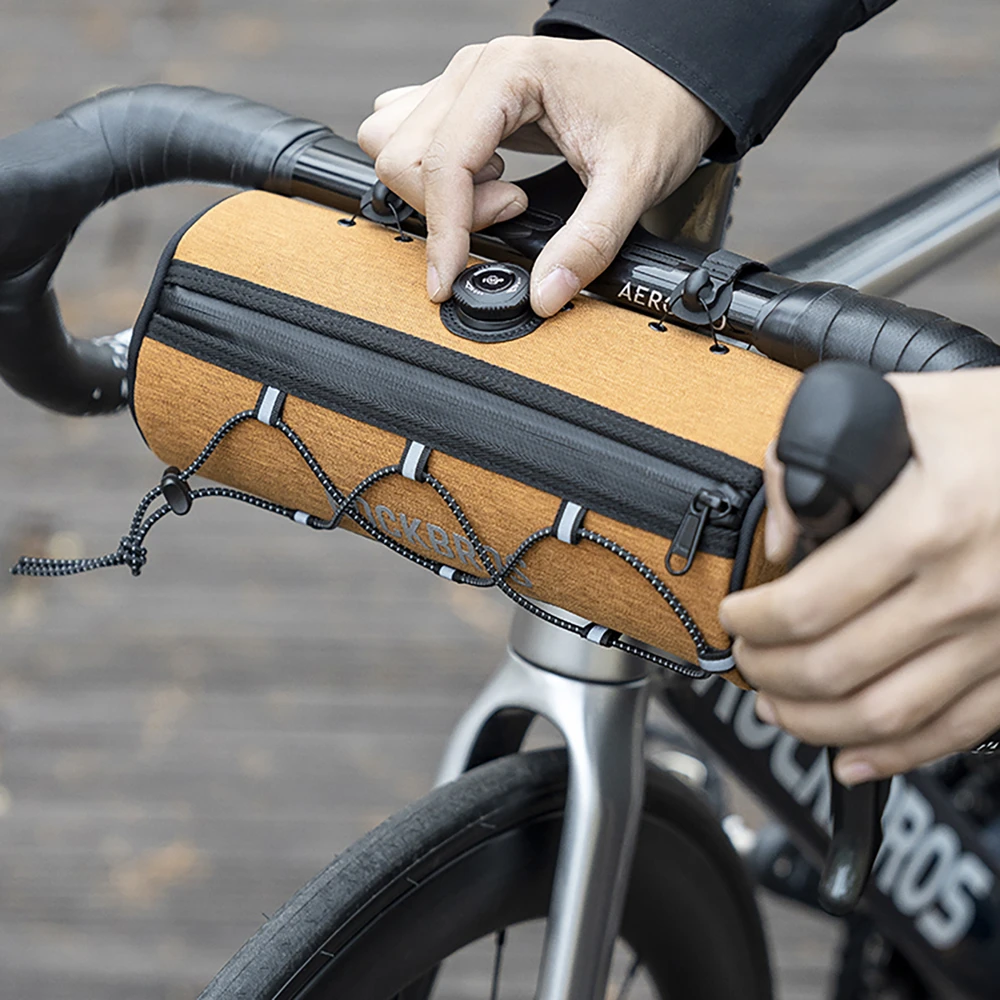 Rockbros TL002 ROAD TO SKY 1.5L Handlebar Bike Bag Atsparus vandeniui - Oranžinis