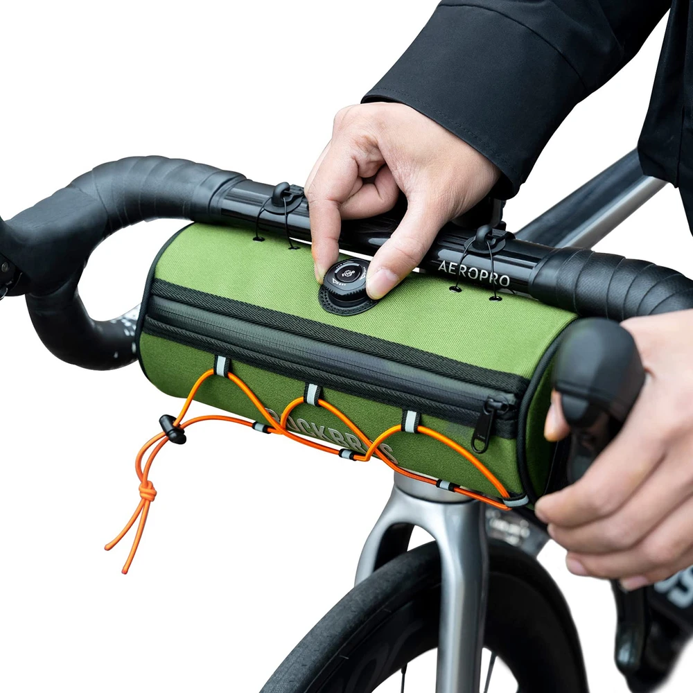 Rockbros TL002 ROAD TO SKY 1.5L Handlebar Bike Bag Atsparus vandeniui - Žalias
