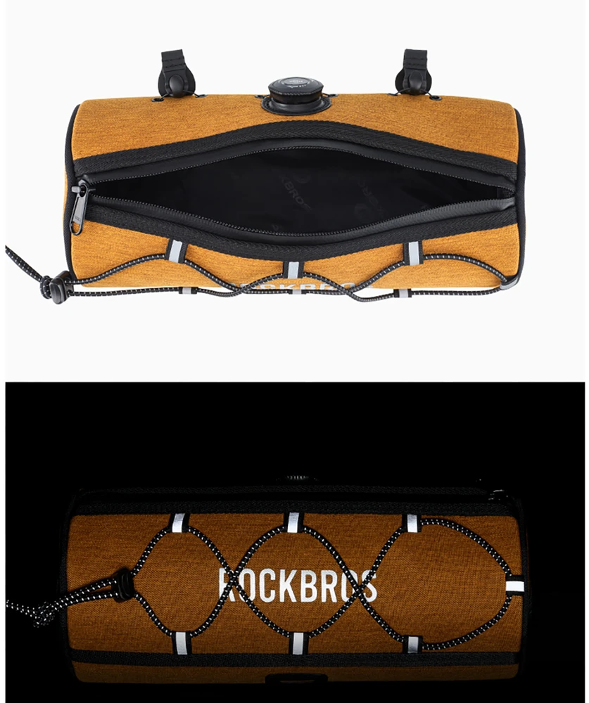 Rockbros TL002 ROAD TO SKY 1.5L Handlebar Bike Bag Atsparus vandeniui - Oranžinis