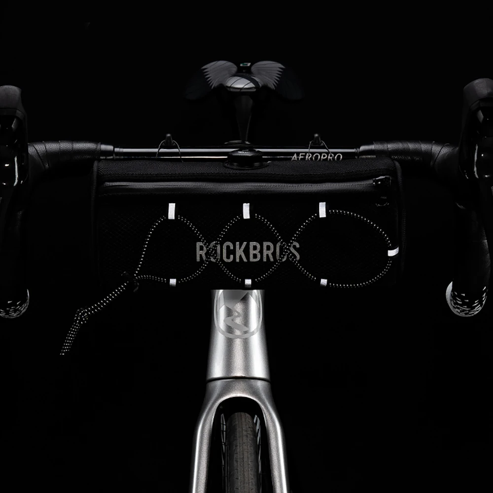 Rockbros TL002 ROAD TO SKY 1.5L Handlebar Bike Bag Atsparus vandeniui - Juodas