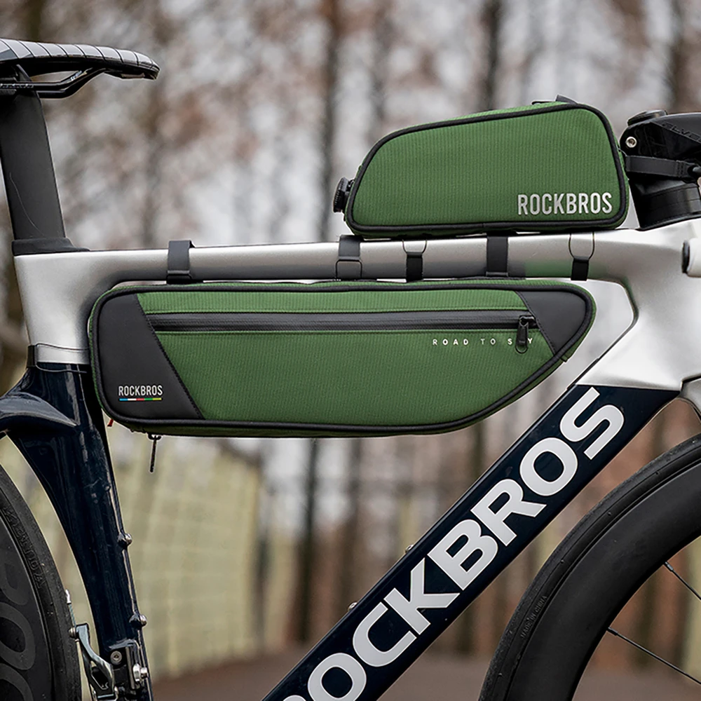 Rockbros TL003 ROAD TO SKY 2L Frame Bag Atsparus vandeniui - Žalias