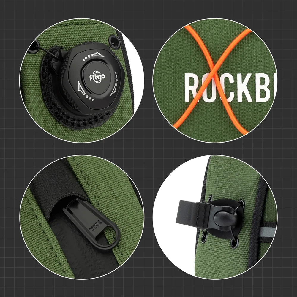 Rockbros TL004 ROAD TO SKY 0,7 L vandeniui atsparus rėmo krepšys - žalias