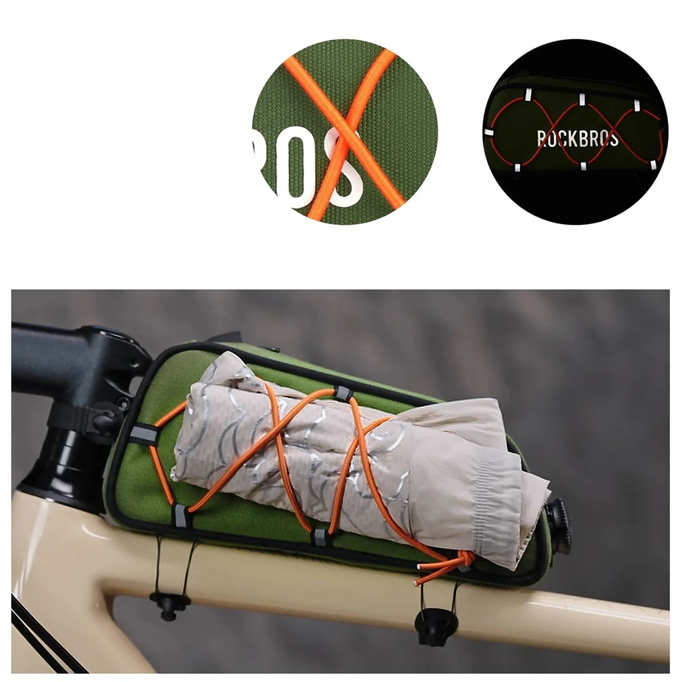 Rockbros TL004 ROAD TO SKY 0,7 L vandeniui atsparus rėmo krepšys - žalias