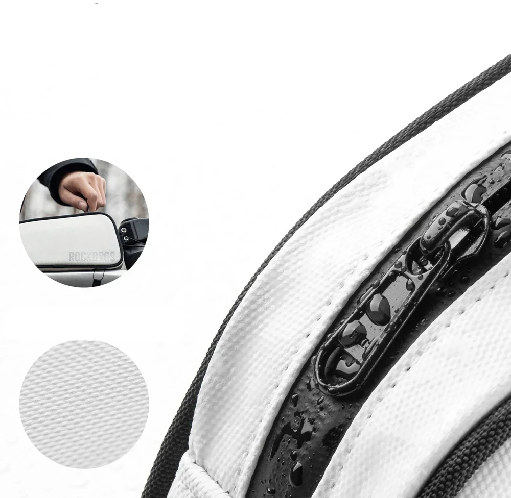 Rockbros TL004 ROAD TO SKY 0.7L Atsparus vandeniui Frame Bike Bag - Baltas