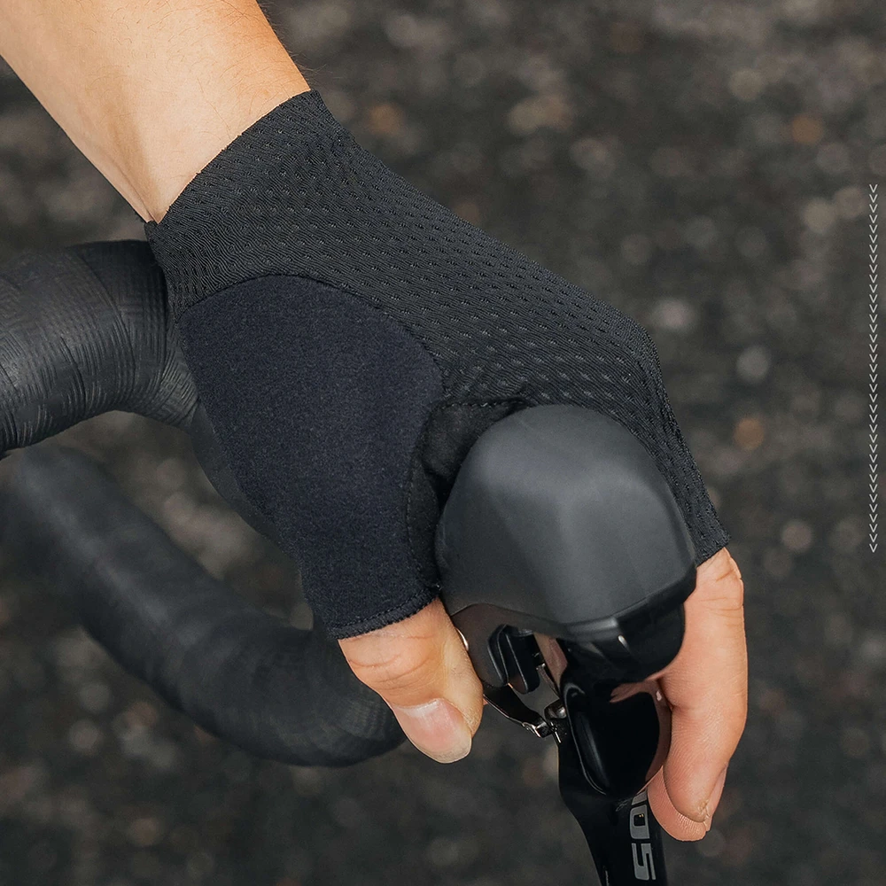 Rockbros TLS004 ROAD TO SKY Short Shock Absorbing Cycling Gloves L - Juodas