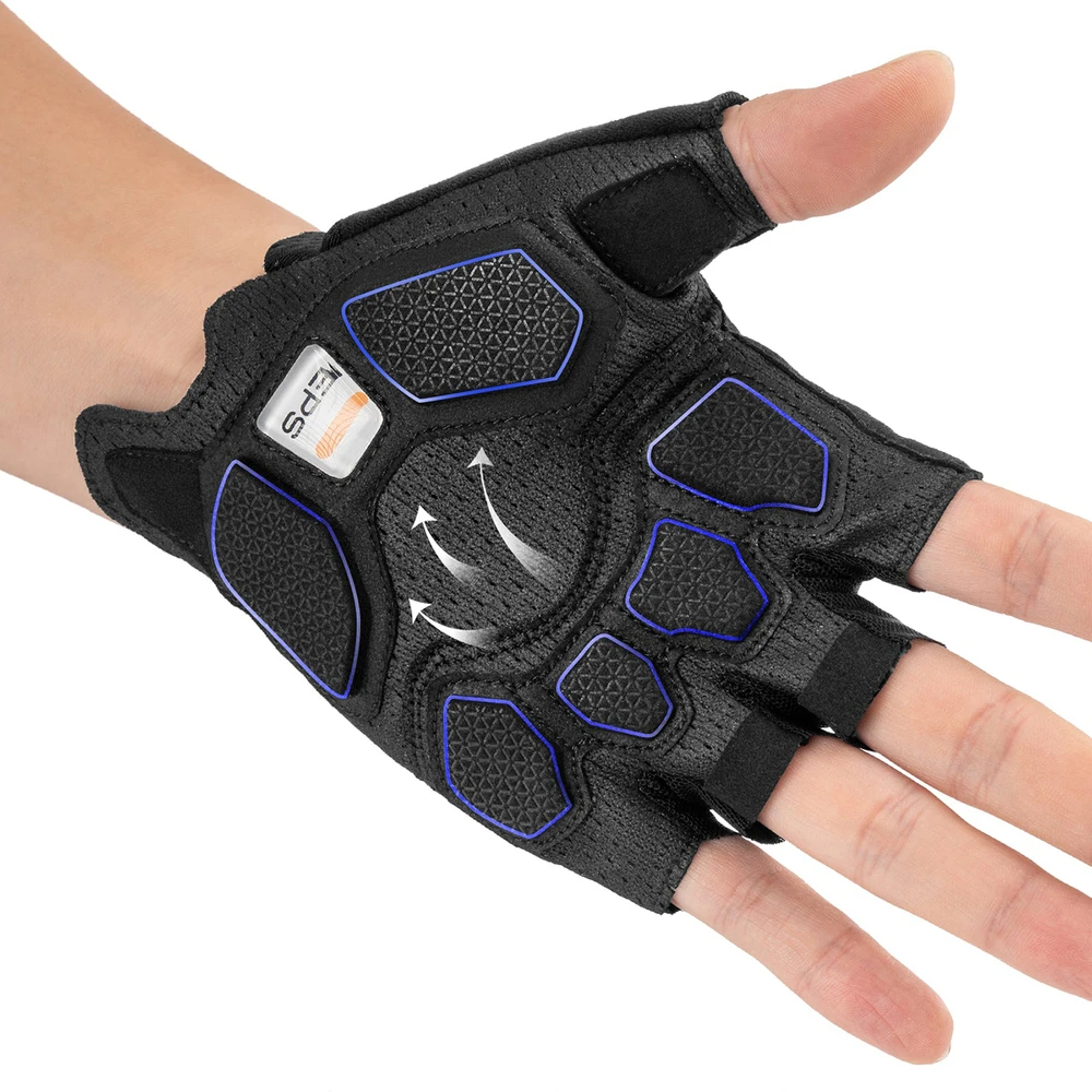 Rockbros TLS004 ROAD TO SKY Short Shock Absorbing Cycling Gloves M - Juodas