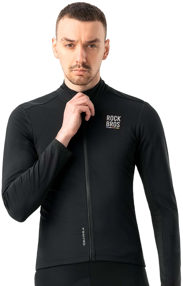 Rockbros TLWT001 ROAD TO SKY vėjui atsparūs izoliuoti dviratininko marškinėliai L - juodas