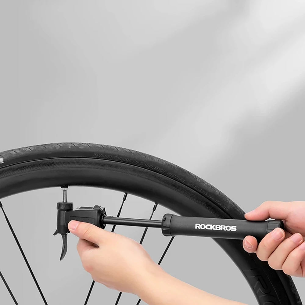 ROCKBROS TM-1701P 80 PSI Mini Bicycle Pump for Presta and Schrader Valves - Juodas