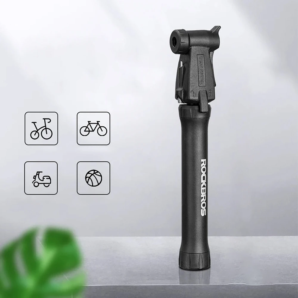 ROCKBROS TM-1701P 80 PSI Mini Bicycle Pump for Presta and Schrader Valves - Juodas