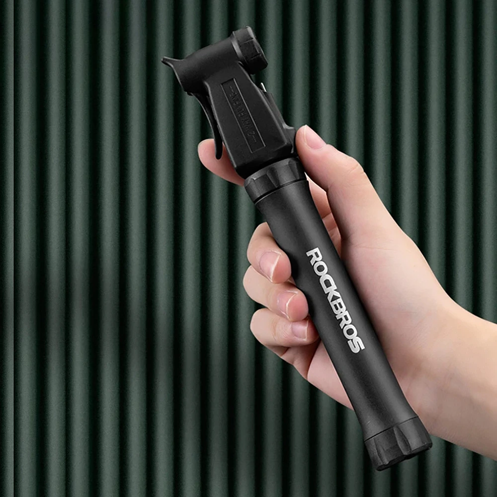 ROCKBROS TM-1701P 80 PSI Mini Bicycle Pump for Presta and Schrader Valves - Juodas