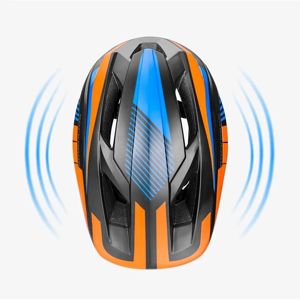 Rockbros TT-32SOBL-M dziecięcy su odpinaną szczęką dydis M - juoda-oranžinė