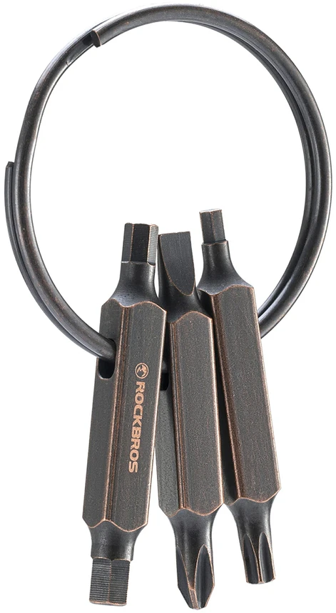 Rockbros VK-ARCO3 ROAD TO SKY Multitool 6-in-1 Keychain - Brown