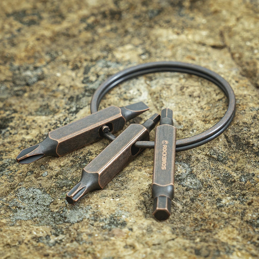 Rockbros VK-ARCO3 ROAD TO SKY Multitool 6-in-1 Keychain - Brown