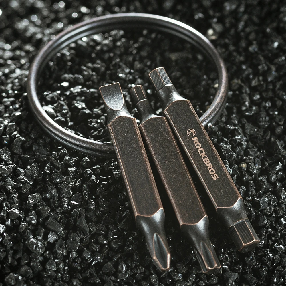 Rockbros VK-ARCO3 ROAD TO SKY Multitool 6-in-1 Keychain - Brown