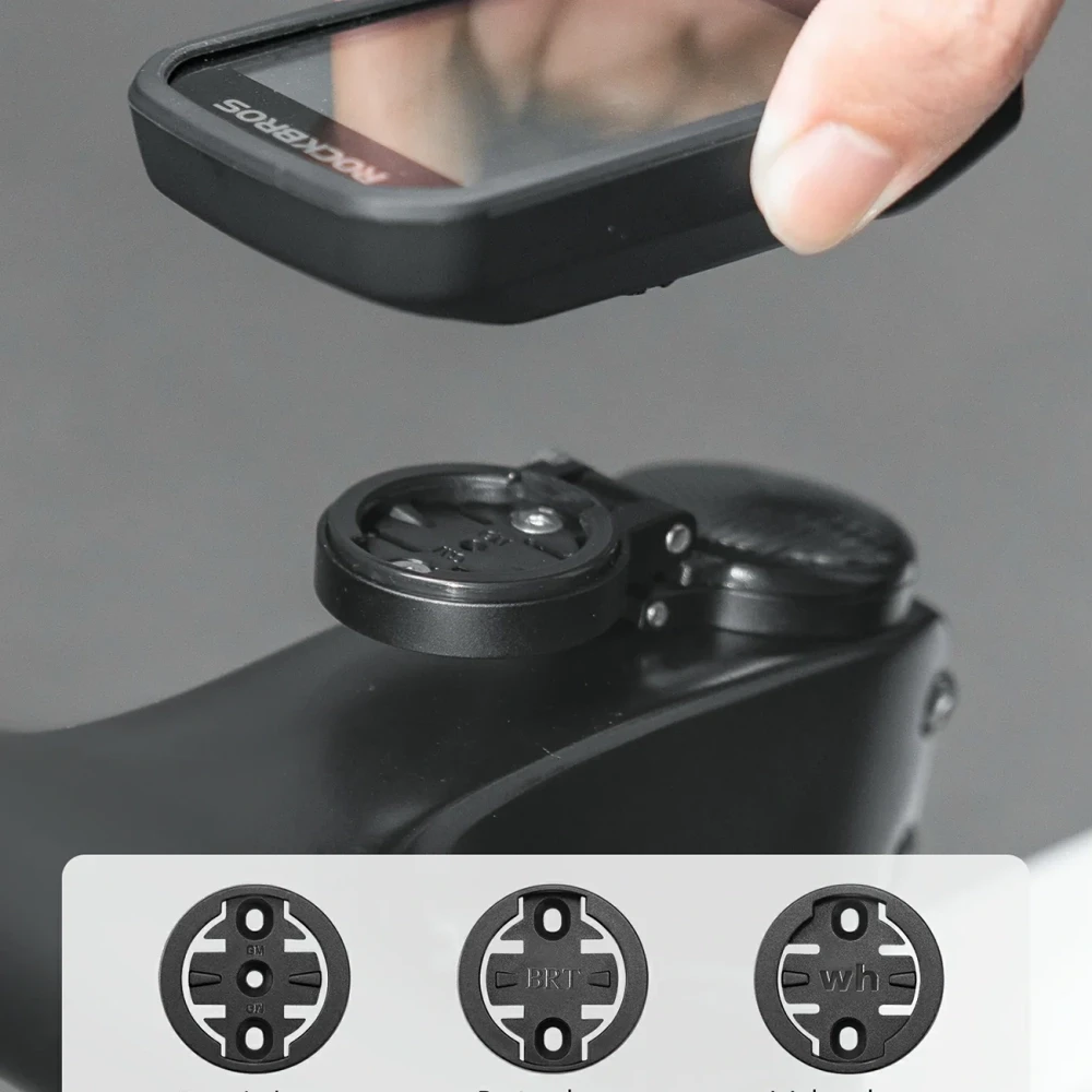 Rockbros WT-2 dviračio kompiuterio laikiklis su „AirTag“ vieta - Juodas