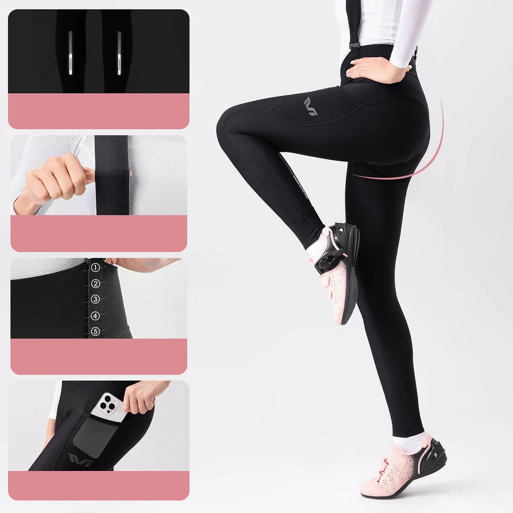 Rockbros YDCK006 TVI Women's Cycling Bib Shorts with Pad Size S - Juodas