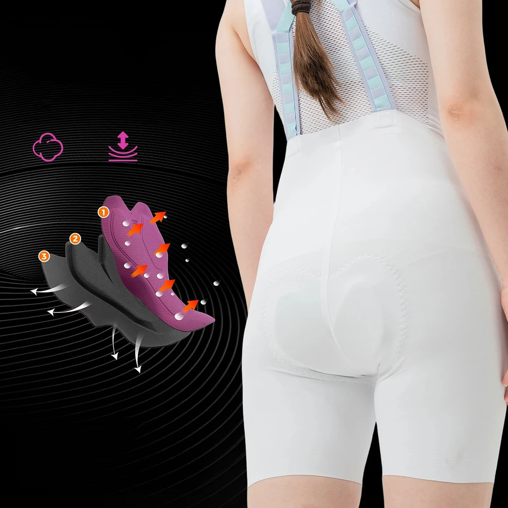Rockbros YDDK017-1 TVI Women's Cycling Shorts with Bib and Pad Size M - Baltas