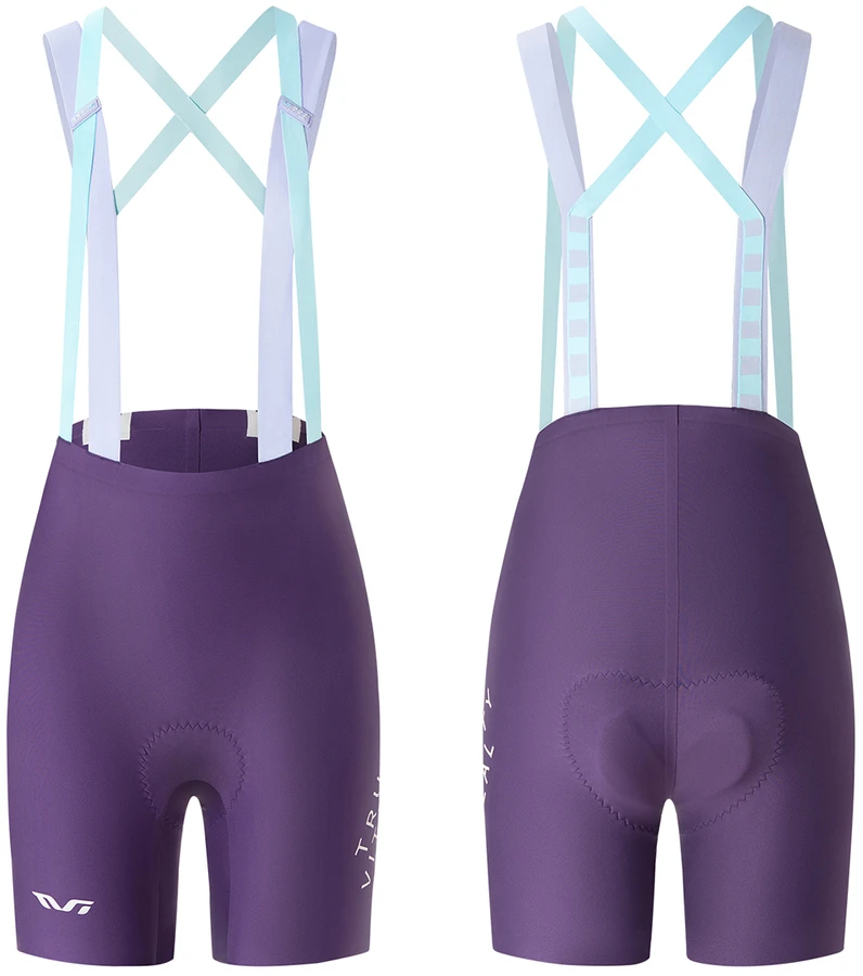 Rockbros YDDK017-1 TVI Women's Cycling Shorts with Bib and Pad Size S - Violetinė