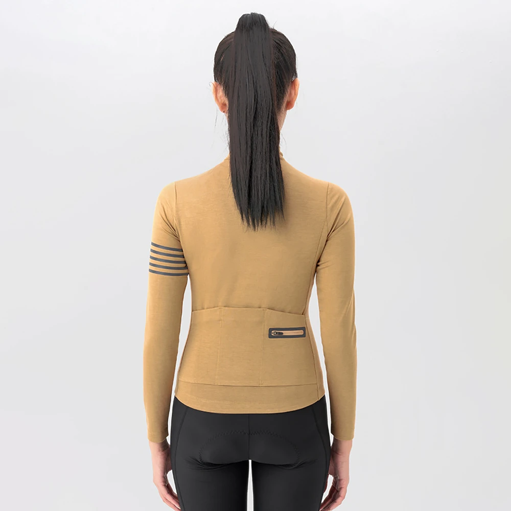 Rockbros YPW065 TVI Women's Long Sleeve Cycling Jersey Fall/Winter M - Geltona