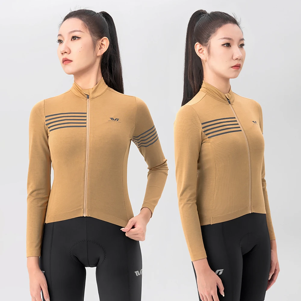 Rockbros YPW065 TVI Women's Long Sleeve Cycling Jersey Fall/Winter S - Geltona