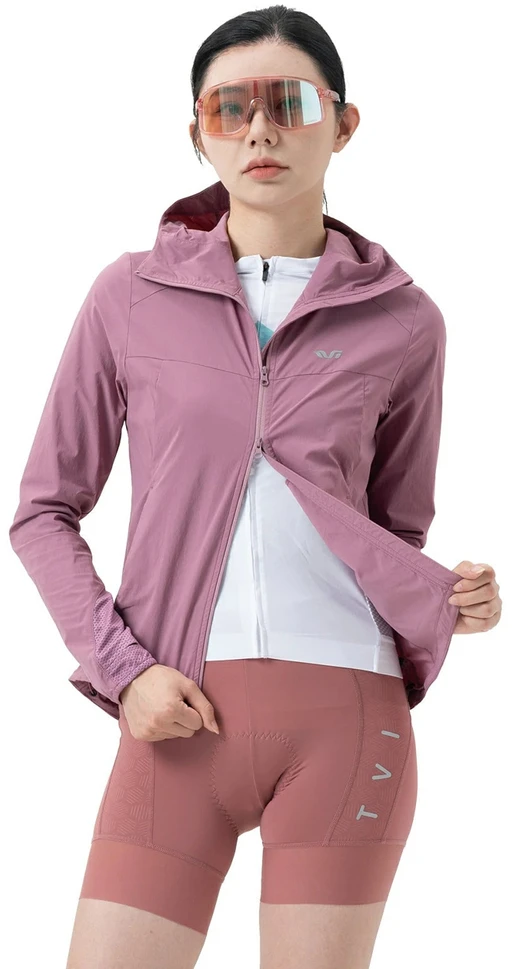 Rockbros YPW079 TVI Women's Cycling Jacket with Hood Size M - Rožinė