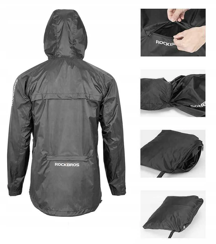 Rockbros YPY013BK3XL Striukė nuo lietaus, kvėpuojanti, atspari vėjui XXXL - juoda