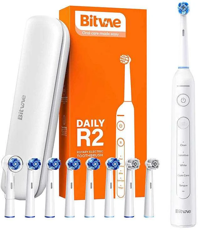Bitvae R2 elektrinis šepetėlis su pilnu antgalių komplektu