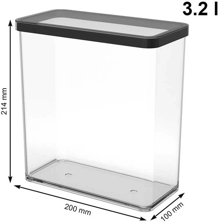rotho Gyvūnų Skanėstų Dėžutė - 3.2L LOFT Skaidri/Juoda