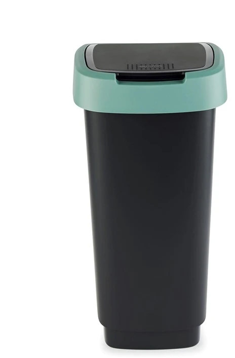 Šiukšliadėžė Rotho Twist, juoda/tamsiai žalia, 50 l