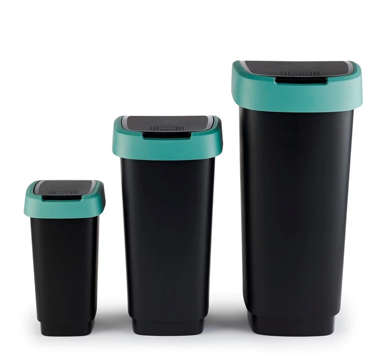 Šiukšliadėžė Rotho Twist, juoda/tamsiai žalia, 50 l