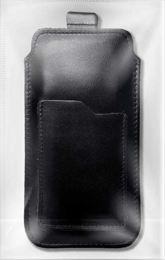 OEM įsegamas telefono dėklas odinis iPhone 6 / 7 / 8 Royal dydis L juodas
