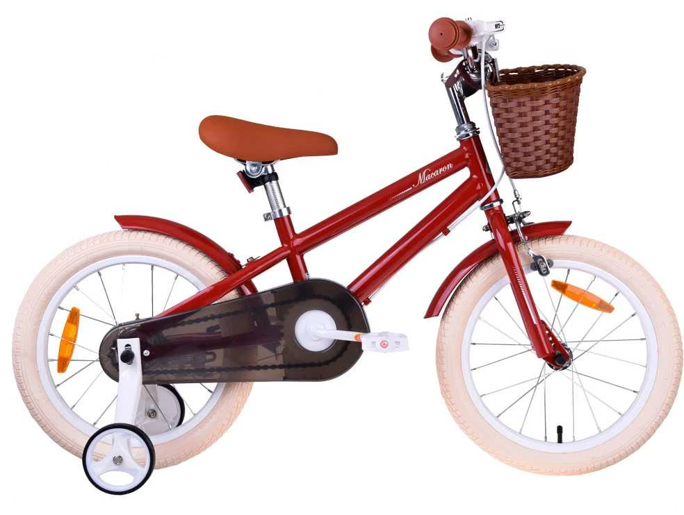 RoyalBaby vaikiškas dviratis 16" MACARON Retro Vintage + šoniniai ratukai 16B-6.3