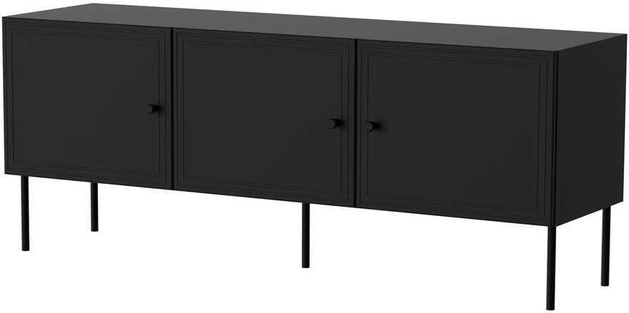 Cama Meble RTV 3D cabinet PALAZZO BIS 151x40x60 juodas matt